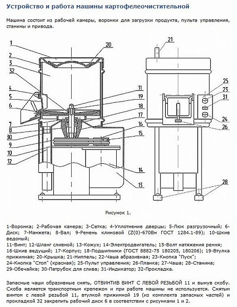 Картофелечистка Торгмаш Барановичи МОК-400