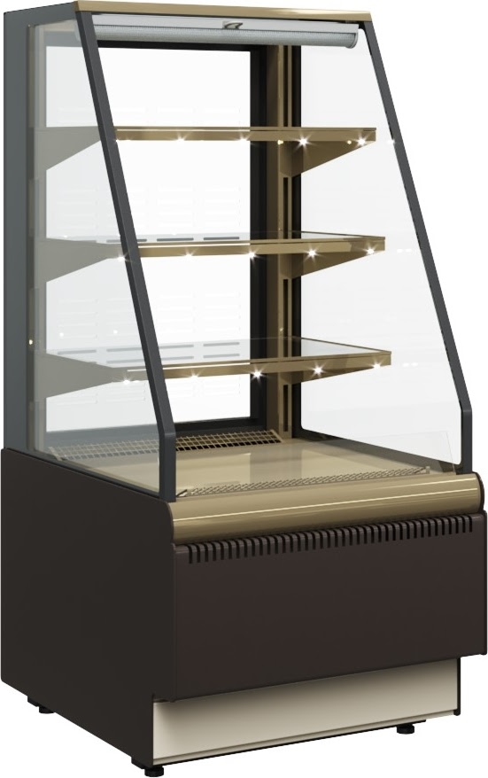 Витрина кондитерская Полюс Carboma KC70 VM 0,6-2 Standard открытая (0102-0109, шоколад / золото)