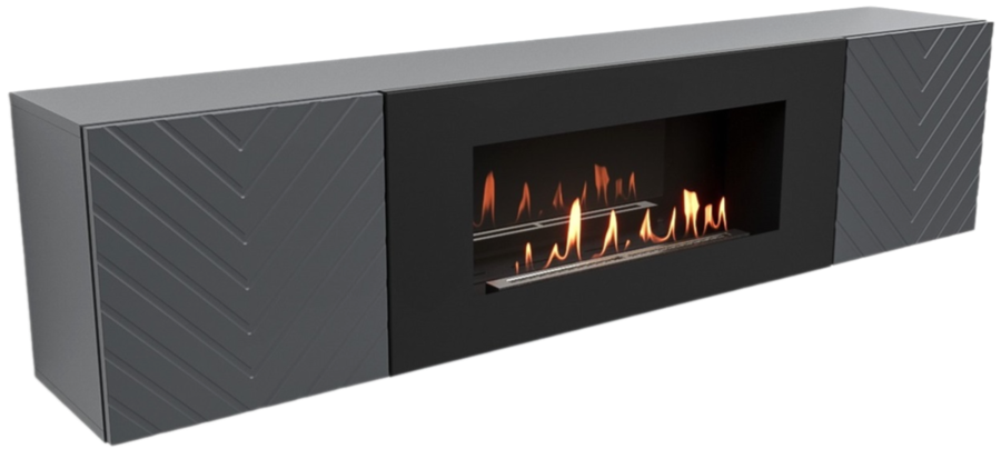 Тумба с биокамином Firelight BFP-P1700V графит