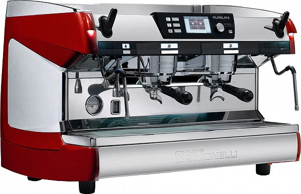 Рожковая кофемашина Nuova Simonelli Aurelia II T3 2Gr S (380V) (красная) (подогрев чашек) (высокие г