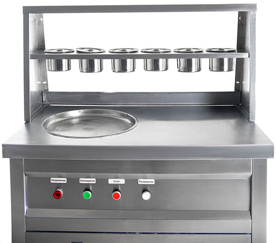 Фризер для жареного мороженого Foodatlas KCB-1Y (контейнеры) (стол для топпингов)