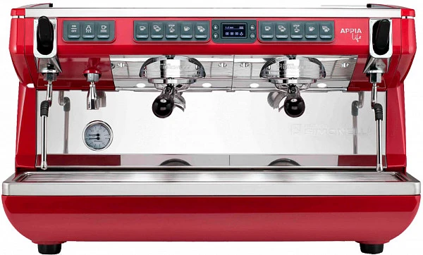 Рожковая кофемашина Nuova Simonelli Appia Life XT 2Gr V (220V) (красная) (высокие группы) (паровозду