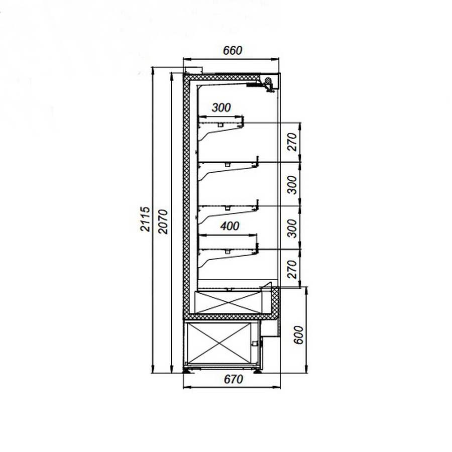 Холодильная горка Марихолодмаш Флоренция ВХСп-0,6 (Cube)