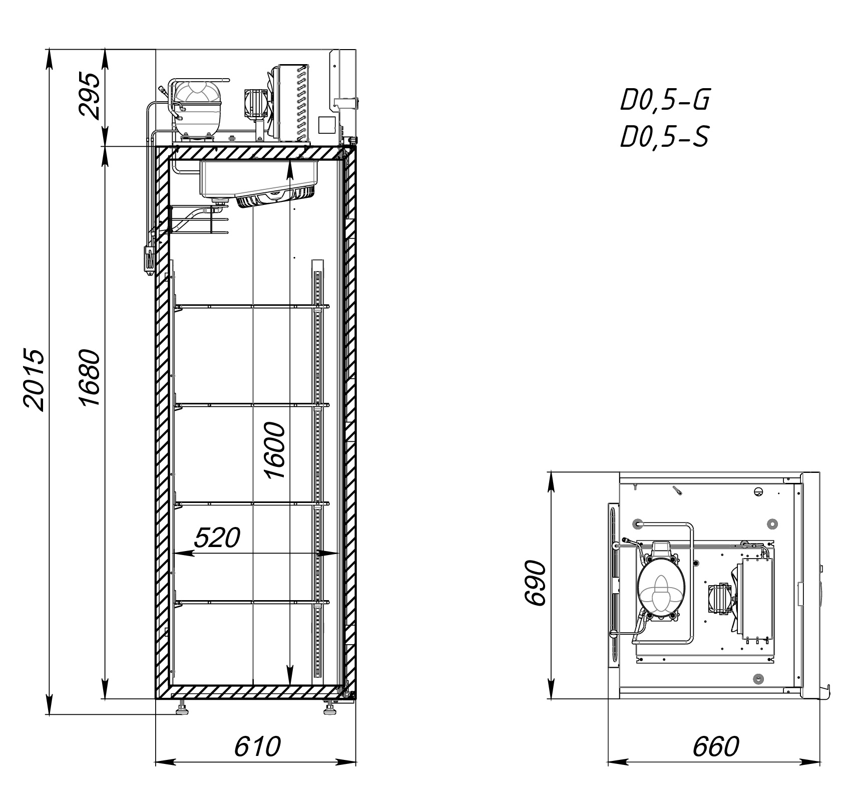 Шкаф холодильный Аркто V0.5-SLD