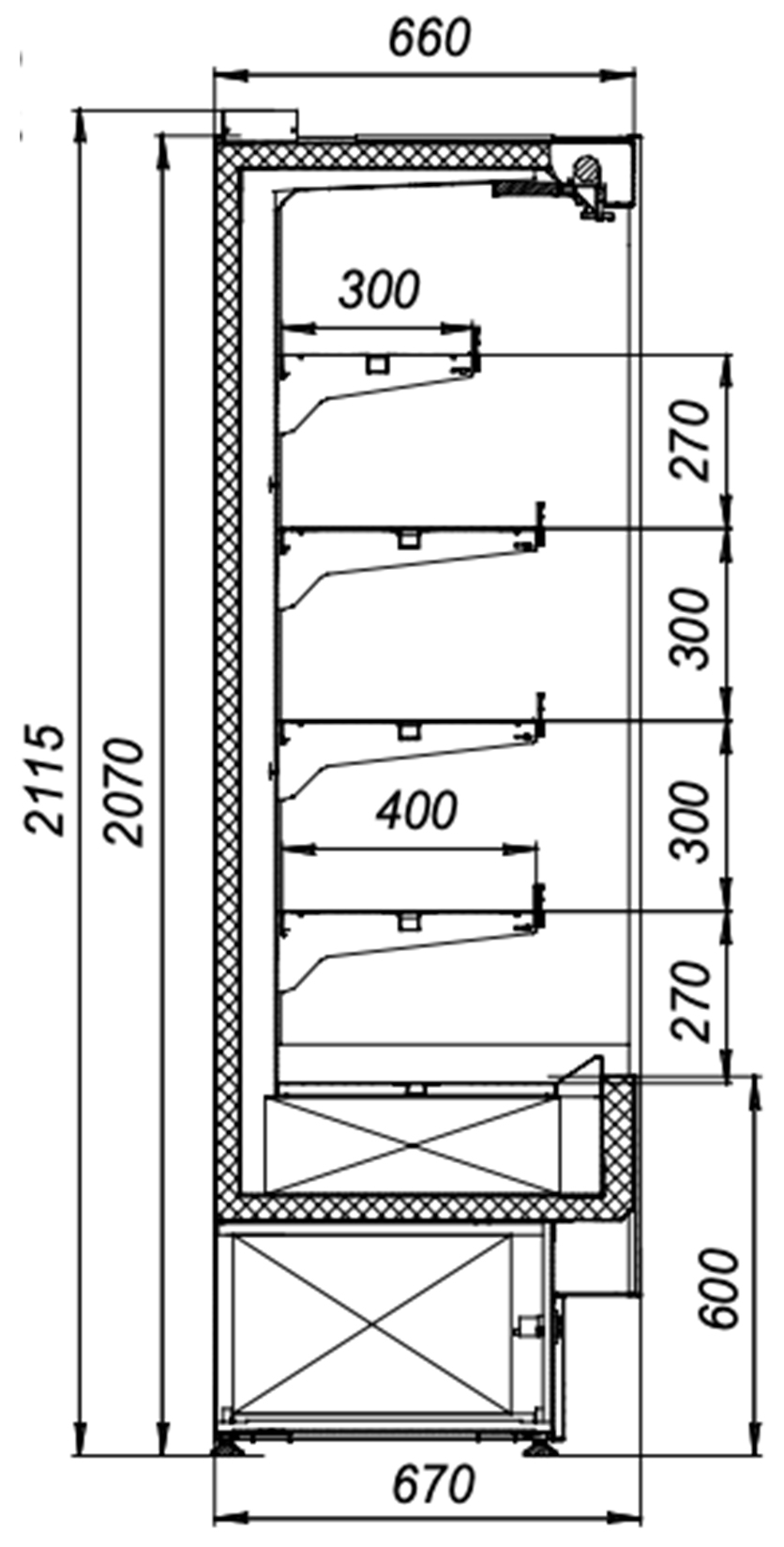 Холодильная горка Марихолодмаш Флоренция ВХСп-1,9 (Cube)