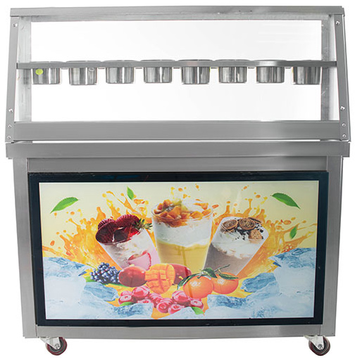 Фризер для жареного мороженого Foodatlas KCB-2F (контейнеры) (световой короб) (стол для топпингов)