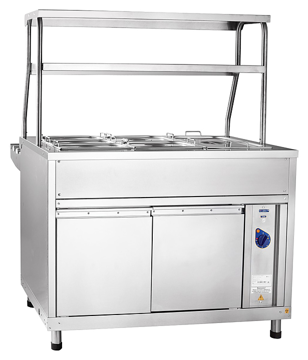 Мармит вторых блюд паровой Abat Аста ЭМК-70КМ с подогреваемыми полками, столешница нерж