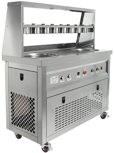 Фризер для жареного мороженого Foodatlas KCB-2Y (контейнеры) (световой короб) (стол для топпингов)
