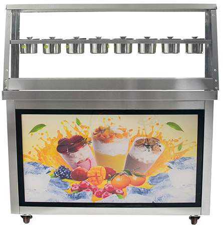 Фризер для жареного мороженого Foodatlas KCB-2Y (контейнеры) (световой короб) (стол для топпингов)