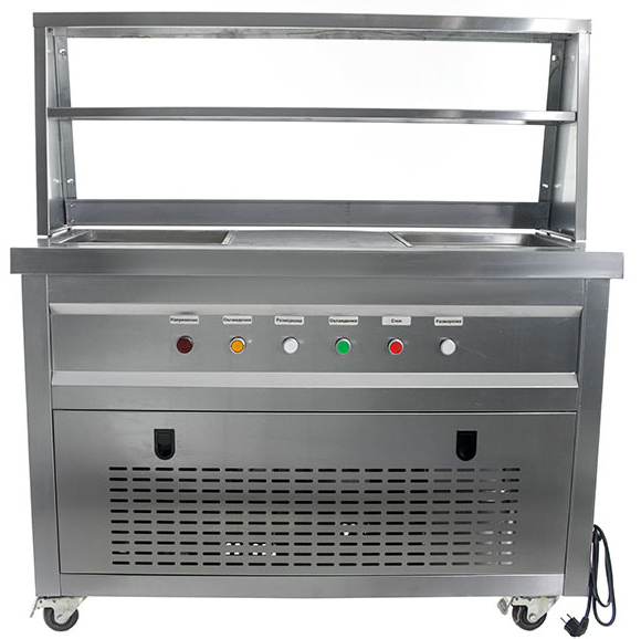 Фризер для жареного мороженого Foodatlas KCB-2F (контейнеры) (стол для топпингов) (2 компрессора)