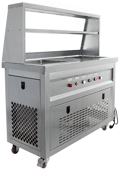 Фризер для жареного мороженого Foodatlas KCB-2F (контейнеры) (стол для топпингов) (2 компрессора)