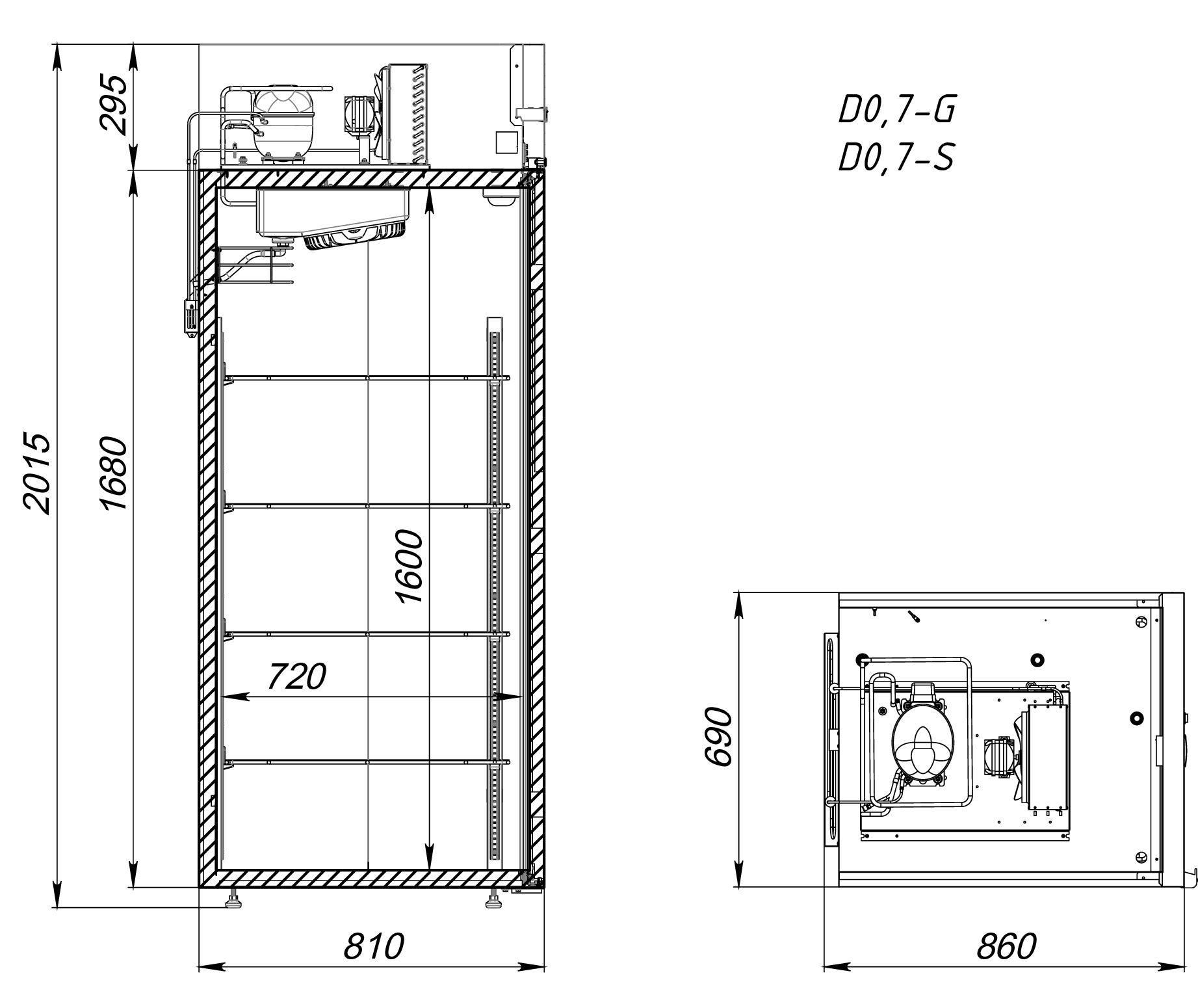 Шкаф холодильный Аркто V0.7-SLD (с короткой ручкой)