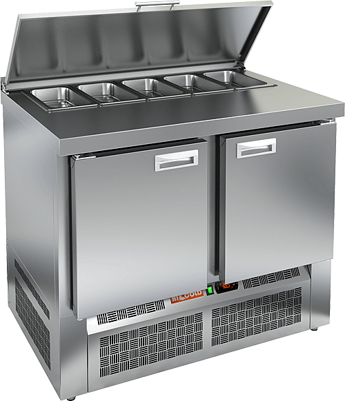 Стол холодильный для салатов HICOLD SLE1 11/GN 1/3 с крышкой