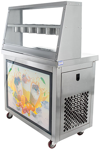 Фризер для жареного мороженого Foodatlas KCB-1F (контейнеры) (световой короб) (стол для топпингов)