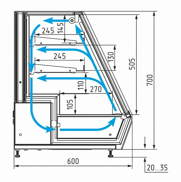 Витрина холодильная настольная Полюс A59 VV 1,2-1