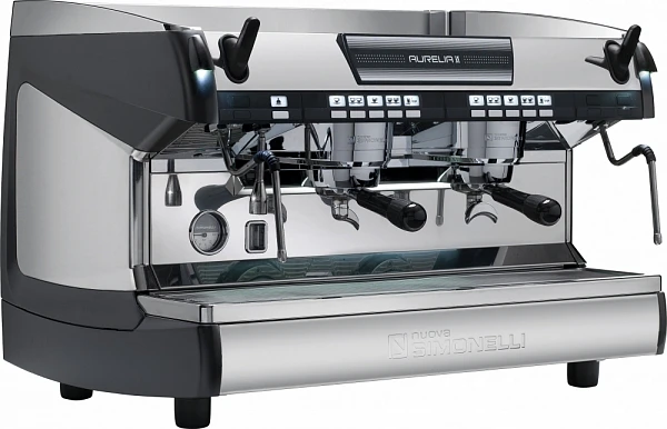 Рожковая кофемашина Nuova Simonelli Aurelia II 2Gr V (220V) (черная) (высокие группы) (LED) (140639)