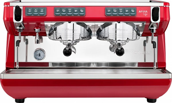 Рожковая кофемашина Nuova Simonelli Appia Life 2Gr V (220V) (красная) (экономайзер) (высокие группы)
