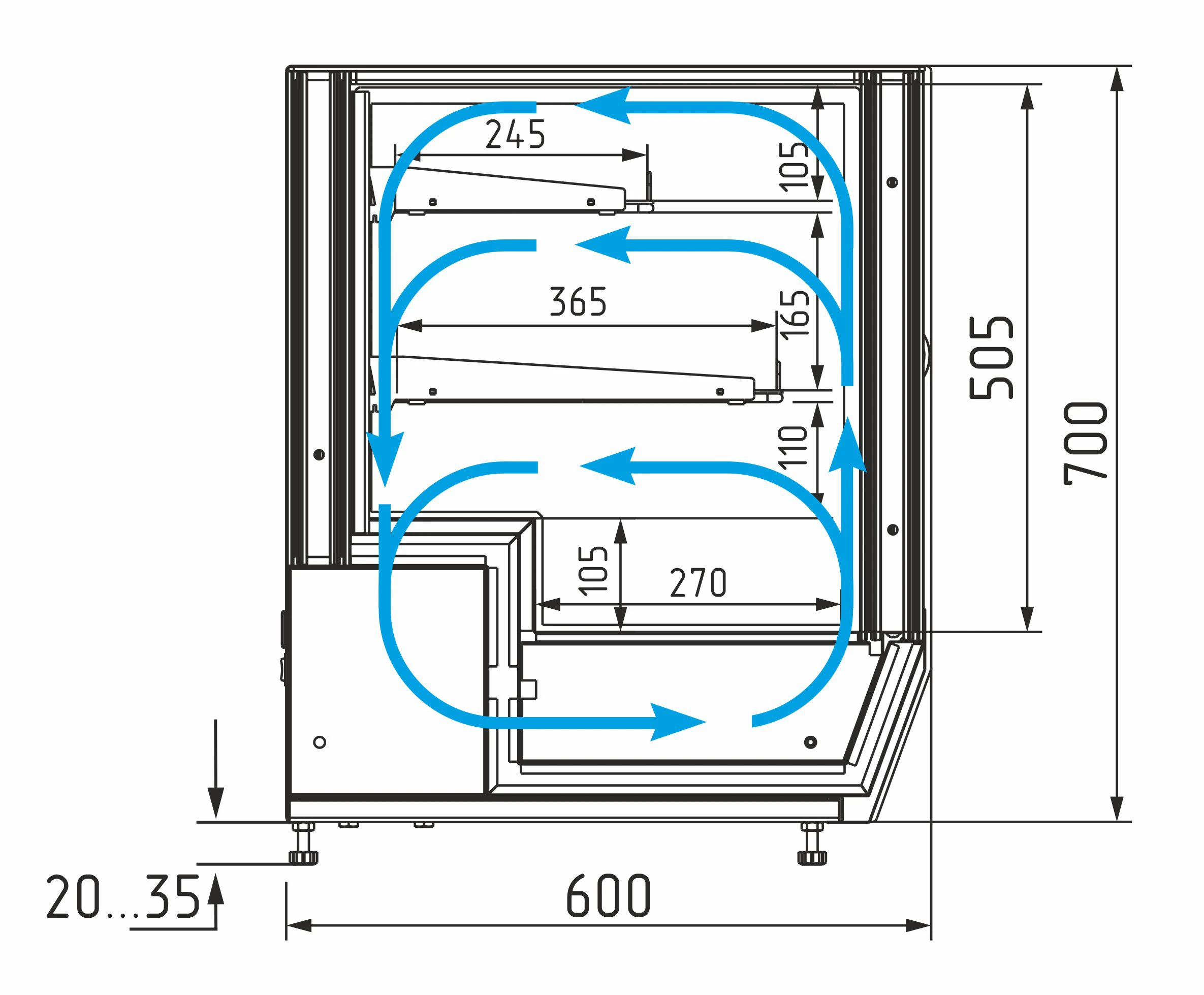 Витрина холодильная настольная Полюс AC59 VM 0,7-1 Slider