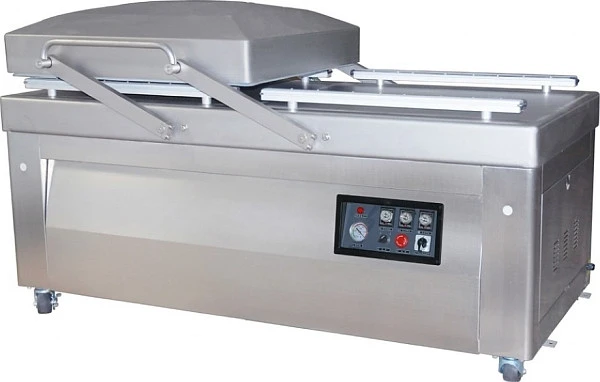 Машина вакуумной упаковки Hualian Machinery HVC-820S/2B-G SS (нерж, газ, обрезка)