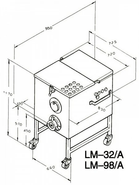 Мясорубка Koneteollisuus (KT) LM-98/A (корпус чугун, шнек нержавеющая сталь, с педалью)