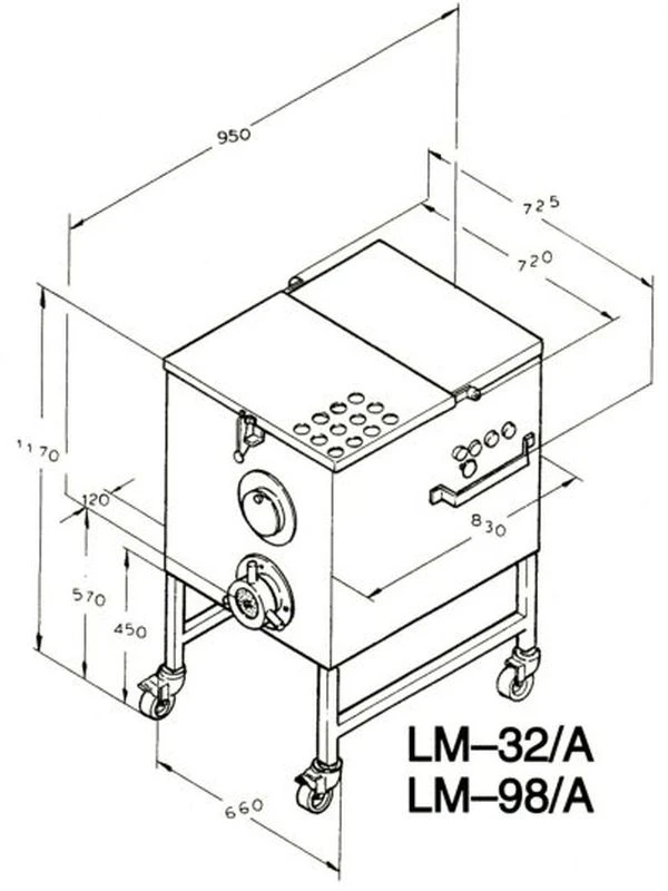 Мясорубка Koneteollisuus (KT) LM-98/A (корпус чугун, шнек нержавеющая сталь, с педалью)