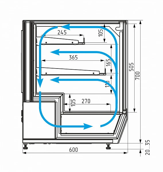 Витрина холодильная настольная Полюс AC59 VV 1,2-1