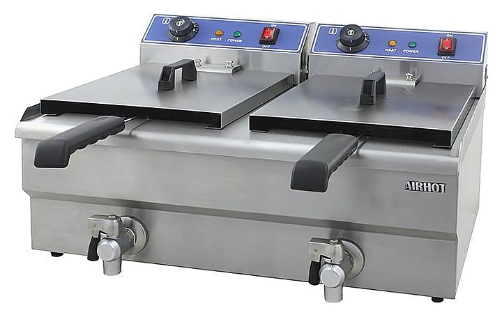 Фритюрница AIRHOT EF16+16 (с краном)