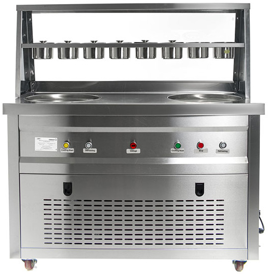 Фризер для жареного мороженого Foodatlas KCB-2Y (контейнеры) (стол для топпингов) (2 компрессора)