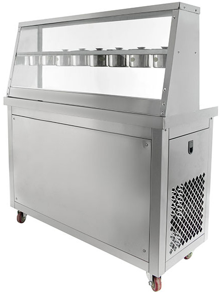 Фризер для жареного мороженого Foodatlas KCB-2Y (контейнеры) (стол для топпингов) (2 компрессора)