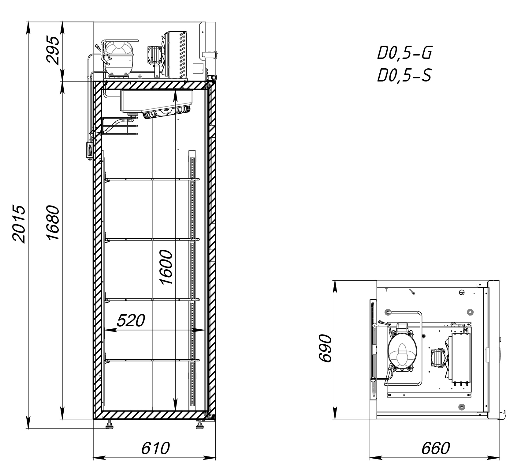 Шкаф холодильный Аркто V0.5-SD